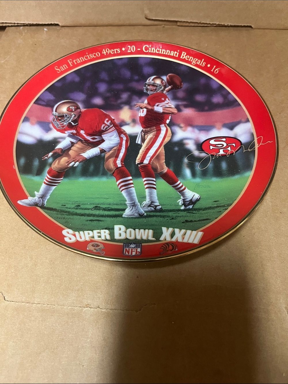 The Bradford Exchange White Decorative Collector Plate - Joe Montana